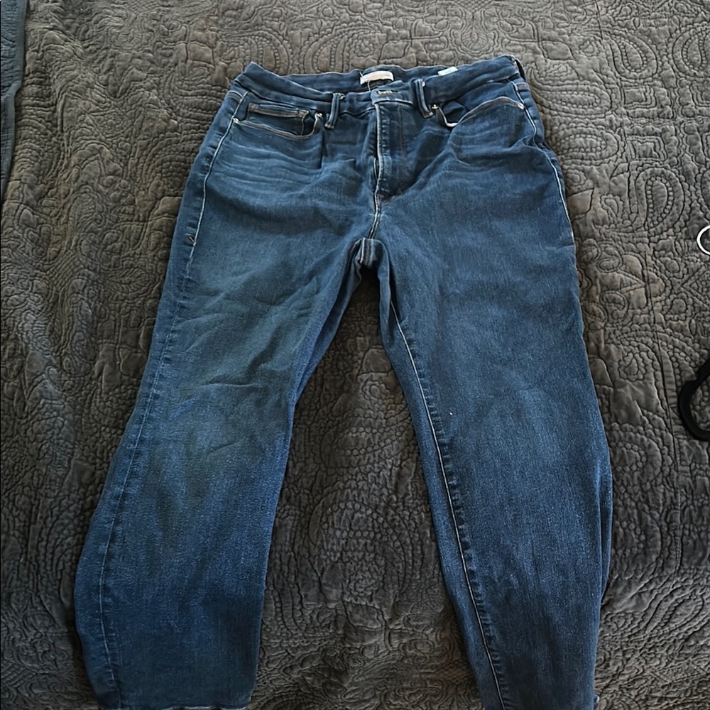 Good American Blue Straight Leg Jeans